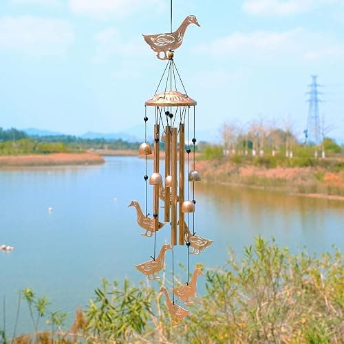 GDNSFIT Duck Wind Chimes for Outside, Metal Windchimes Outdoors, Duck Gifts for Women/Men, Memorial/Birthday Gifts, Garden Decor for Outside, Patio or Yard, Durable Chimes for Outdoors thumbnail 2