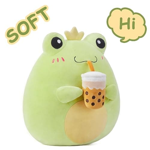 PLAYNICS Large Frog Plush Pillow Stuffed Animal Toy,Big Size Cute Soft Toys 13" Fat Kawaii Hugging Pillows Cuddle Huggable Plushie,Gift for Kids thumbnail 3