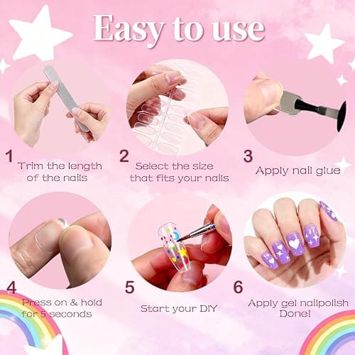 OPkssnails Extra Short Almond Kid Nail Tips,360Pcs Soft Gel Nail Tips Pre-Shaped Press On Nails For Kids,Clear Acrylic Half Matte Full Cover Fake Nail For Kids DIY Extension & Salon Use12 Sizes thumbnail 6