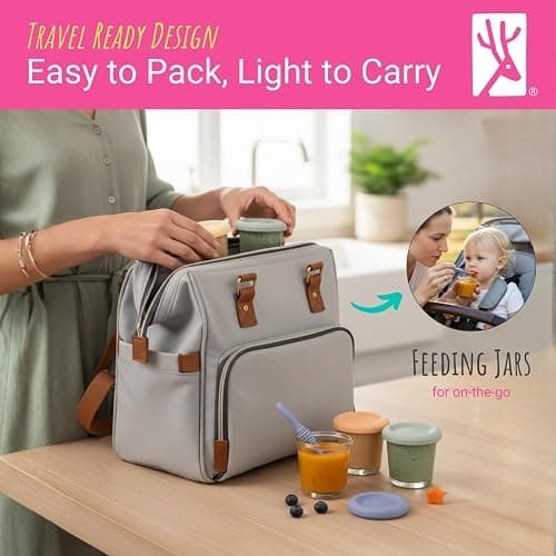 Elk and Friends Baby 4oz Borosilicate Glass Food Storage Jars | 12pk | Borosilicate Glass | Set of 12 | Microwave, Oven + Dishwasher Safe | Perfect for Purees, Breast Milk + Baby Food thumbnail 7