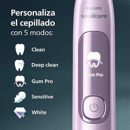 Philips Sonicare AdvancedClean Limited Edition, Cepillo de dientes eléctrico - Smart Screen, sensor de presión, recambio del cabezal de cepillado, 5 modos de cepillado y SmarTimer, rosa, HX3792/12 thumbnail 5