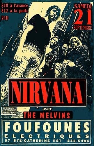 BUY ART FOR LESS Officially Licensed Nirvana French Promo Art Poster - 24 x 36 Inch - Decorative Print - Poster Paper - Ready to Frame - Image 1