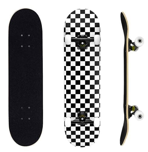 ERNAN Skateboards,Skateboards for Beginners, 31" x 8" 7 Layer Canadian Maple Double Kick Concave Deck, Complete Skateboard for Boys Girls Teens Adults Beginner - Image 1