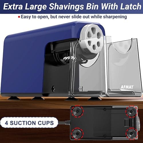 AFMAT Electric Pencil Sharpener Heavy Duty, 6 Holes, Auto Stop Pencil Sharpener for Artists, Classroom Electric Sharpener for 6-11mm Colored Pencils, 7000 Sharpenings, Fast Sharpen, Save Pencils PSX1 thumbnail 6