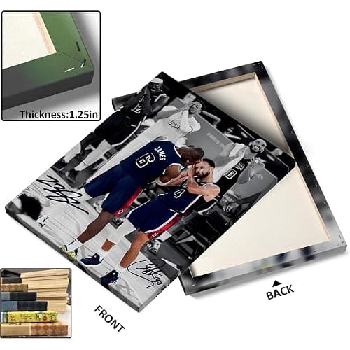 B.B.F MAKE Basketball Canvas Wall Art, James and Curry Poster Prints Sports Olympics on Paris Artwork Decoration Motivational Wall Decor for Gym Dorm Office Home Bedroom Living Room, Framed 16x20inch thumbnail 6