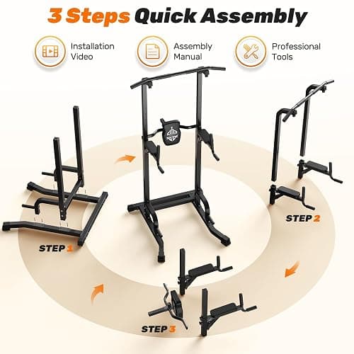Sportsroyals Power Tower Pull Up Bar Station, 450LBS Stable Pull Up Dip Station for Home Gym Strength Training Equipment | FED Fitness thumbnail 8