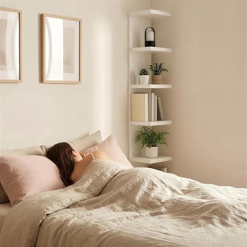 SADIELIFE 7 Tier Wall Shelf Unit & Lack Shelf, Versatile Floating Shelves for Wall, Bedroom Book Shelf, Vanity Display Shelves, Tall Decorative Shelving Unit, Long Shelves for Storage White thumbnail 7