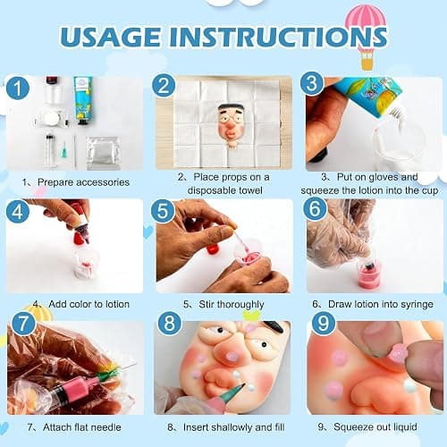 Pimple Popper Toy Set, Ultra Soft Cute Face Pimple Popping Fidget Toy, Refillable Pimple Toy with Sensory Cream, Silicone Squishy Squeeze Toy for Stress Relief & Anxiety Relief(SquishFace) thumbnail 2