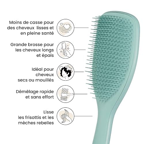 Tangle Teezer Large Ultimate Detangler Hairbrush - For Wet & Dry Hair - Detangling Brush for Thick, Curly & Long Hair - Two-Tiered Teeth Reduce Breakage & Eliminate Knots - Large Paddle - Marine Teal thumbnail 5