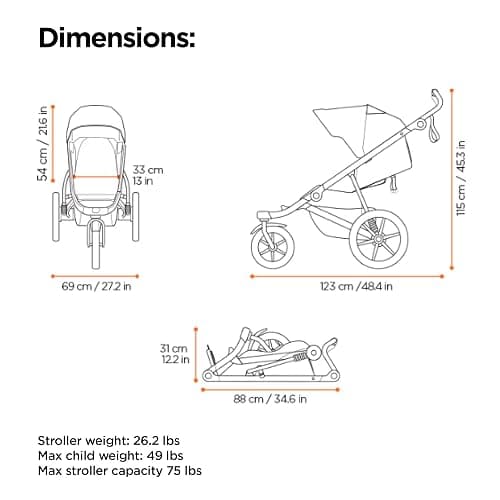 Thule Urban Glide 3 Single Child All-Terrain Stroller, Full-Suspension System, Air-Filled Tires, Upright seat with Adjustable Recline and Built-in legrest thumbnail 6