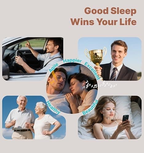 Hmusic Sleep Headphones,3.5mm Wired Sleeping Earbuds,30dB Noise Isolate Sleep Plugs,2g Lightweight, Ultra-Soft Silicone,Snail Flat Thin Bed Earphones for Air Travel,Work,Audio Book,Meditation thumbnail 7