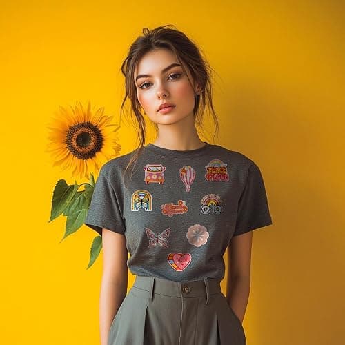 TACVEL 48Pcs Hippie Vintage Iron on Patches Assorted Styles Retro Aesthetics Embroidered Patches, Sew on/Iron on Patches for Clothes Dress Pants Hats Jeans, Applique DIY Accessory thumbnail 5
