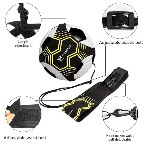 Soccer/Volleyball/Rugby Trainer, Football Kick Throw Solo Practice Training Aid Control Skills Adjustable Waist Belt for Kids Adults thumbnail 8