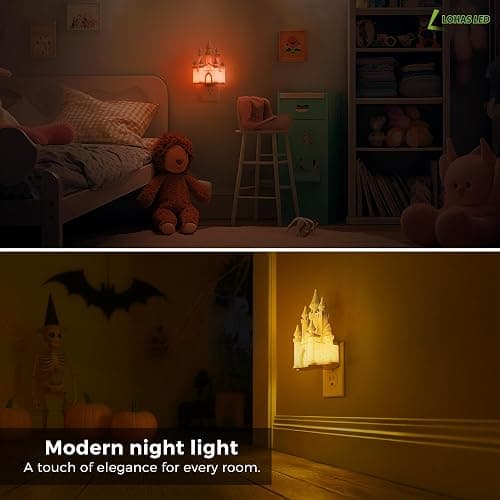L LOHAS LED 3D Castle Night Lights Plug into Wall, Colored LED Night Light for Kids, Built-in Dusk to Dawn Sensor, Dimmable Night Light for Kids Room Bedroom Bathroom Hallway thumbnail 4