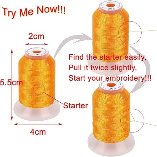 40 Spools Polyester Machine Embroidery Thread Kit 500M Colors Compatible with Brother Colors thumbnail 2