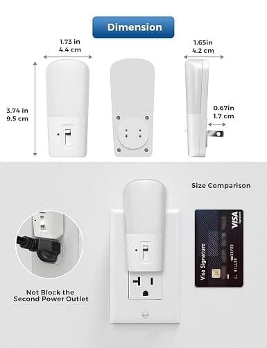 L LOHAS LED Dimmable Night Light[2 Pack], Plug in Night Lights with Dusk to Dawn Sensor, Daylight 5000k from 5-80 LM Brightness Adjustable, Bright Mini Wall Nightlight for Kids Room, Stairway thumbnail 8