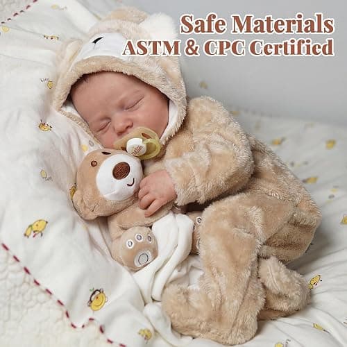 BABESIDE Lifelike Reborn Baby Dolls Boy - 17-Inch Baby Soft Body Realistic-Newborn Baby Doll Silicone Full Body Vinyl Real Life Baby Dolls with Toy Accessories for Kids Age 3+ thumbnail 4