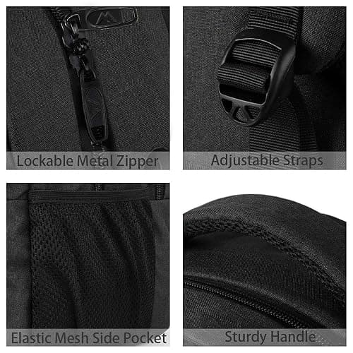 MATEIN Business Laptop Backpack, 15.6 Inch Travel Laptop Bag Rucksack, Water-Resistant Bag Daypack for Work College Computer Men Women Backpack, Black thumbnail 4