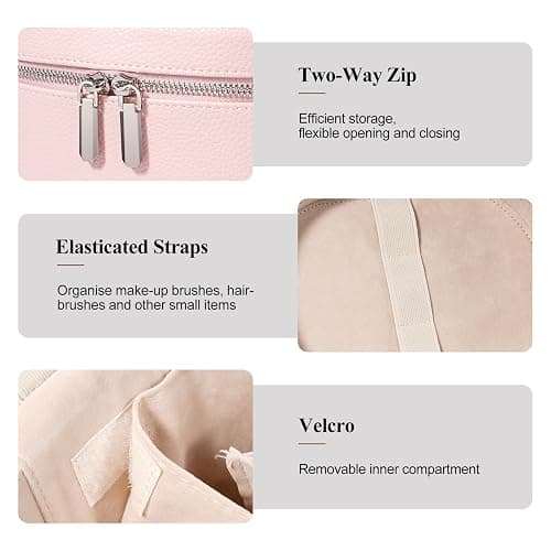 Toiletries bad , Travel Make up Case with Compartments and Handle, Portable Cosmetic Organizer Bags,Toiletry Bag for Women thumbnail 5