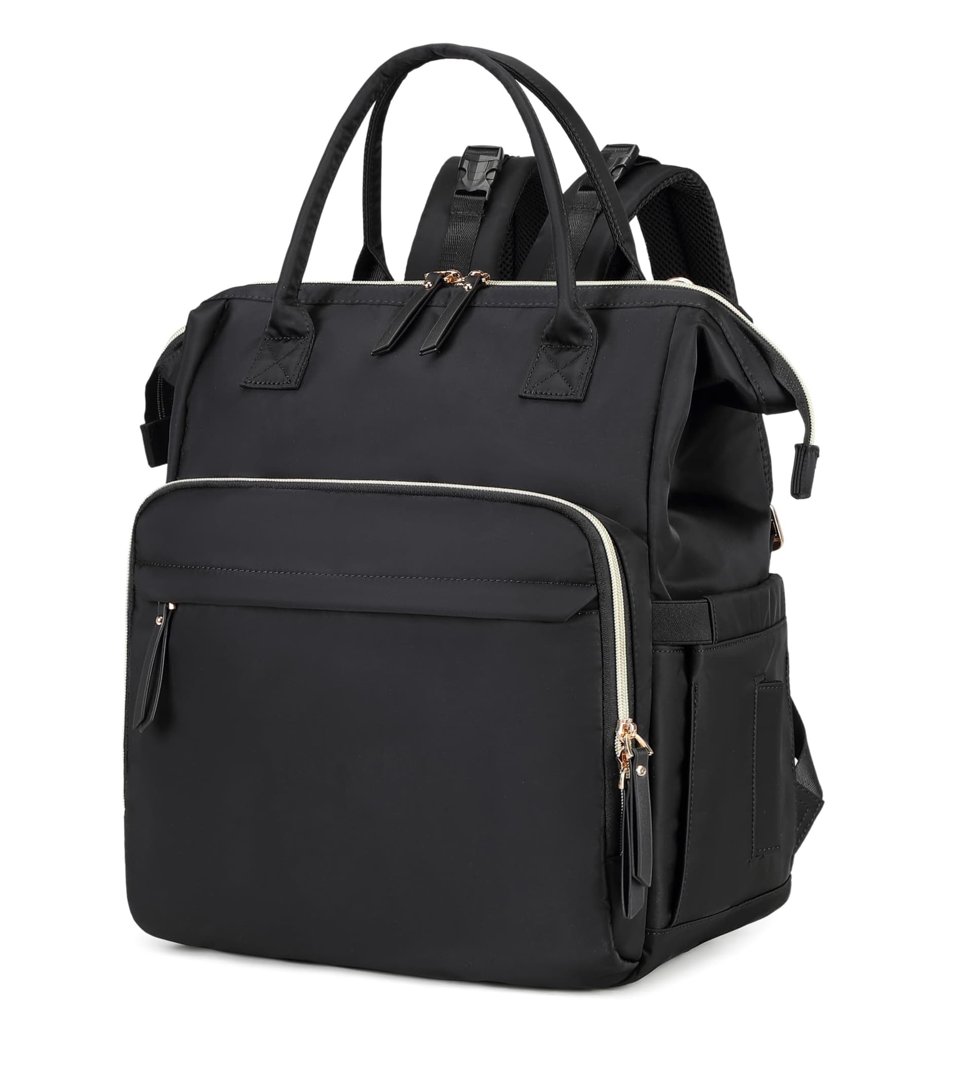 Bolsa de pañales convertible, mochila de pañales resistente al agua con bolsillos antirrobo y clips para carriola - Image 1