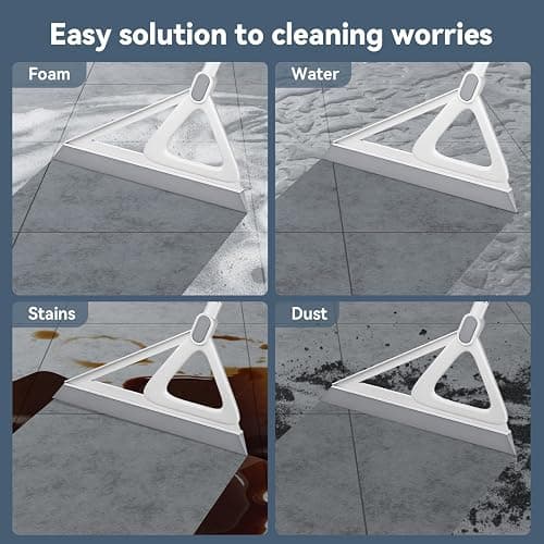 Multifunction Magic Broom, Squeegee Broom for Floor, Rubber Silicone Broom for Floor Cleaning, Magic Broom Sweeper for Living Room, Kitchen, Bathroom-Easy Dry The Glass (Grey, 54 INCH) thumbnail 3