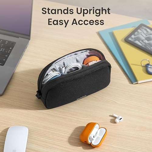 tomtoc Electronics Organizer Travel Case, Water Resistant Travel Bag Cable Organizer for Essentials, Tech Pouch Accessories Carry Storage for Cord, Phone, Cables, Airpods, USB Flash Drive, Daily Items thumbnail 3