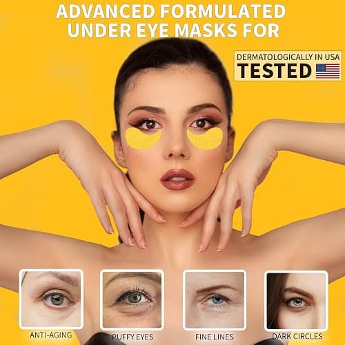 Qyiywim Under Eye Patches 70PCS, 24K Gold Eye Patches for Puffy Eyes Treatment, Under Eye Masks for Dark Circles and Puffiness, Non-Irritating Eye Mask Skincare, Eyes Bags Treatment, Eye Gel Pads thumbnail 2