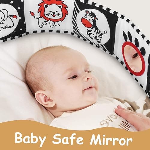 Vicloon Baby Soft Books,Black and White Baby Bath Cloth Book,High Contrast Foldable Soft Fabric Quiet Book,Touch and Feel Crinkle Cloth Books for Babies Infants Toddlers First Bookes thumbnail 6