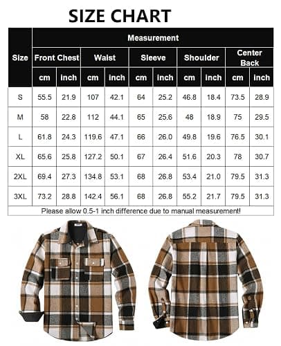 COOFANDY Mens Shirts Long Sleeve Flannel Shirt Plaid Button Down Shirt Jacket Checkered Casual Shirts Shacket with Pocket thumbnail 2