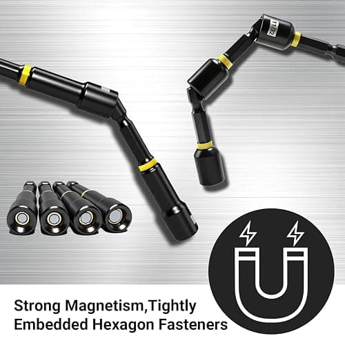 55PCS Magnetic Impac Nut Driver Set, Metric & SAE Socket Set, Storage Box | Wing Nut Driver, Bit Holder, Universal Sockets, Quick Release Extension, Power Bits, 1/4'' Quick Change thumbnail 6