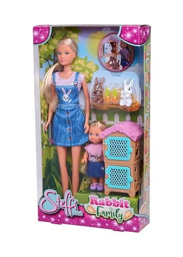 Simba Steffi Love Rabbit Family, Spielpuppe und Spielpuppe mit Hasenstall und Zwei Hasen, 12cm, 29cm, ab 3 Jahren thumbnail 5