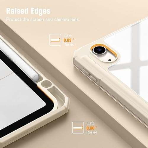 Fintie Hybrid Slim Case for iPad Air 11-inch M3 (2025) / M2 (2024), iPad Air 5th (2022) / 4th Generation (2020) 10.9 Inch - Shockproof Cover with Clear Back Shell & Pencil Holder, Starlight thumbnail 7