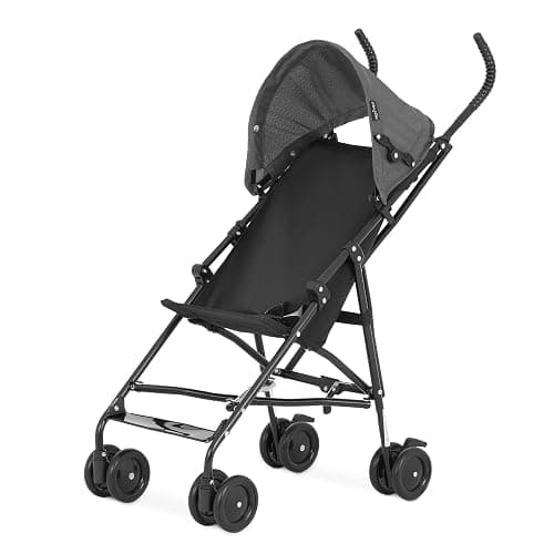 Dream On Me Aero Travel Umbrella Stroller, One-Hand Quick Fold, 3-Point Safety Harness, Dual Brakes, Adjustable Removable Canopy, Lightweight Compact & Space-Saving for Infants and Toddlers – Black - Image 1