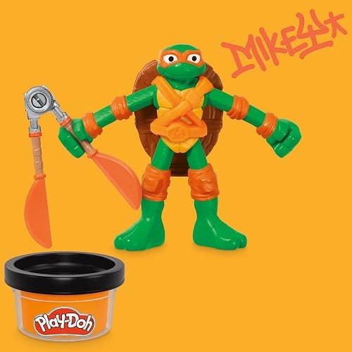 Play-Doh Teenage Mutant Ninja Turtles Cowabunga Creations Bendy 4 Inch Action Figures Set, Kids Arts & Crafts, TMNT Toys for Boys & Girls 4+ thumbnail 9