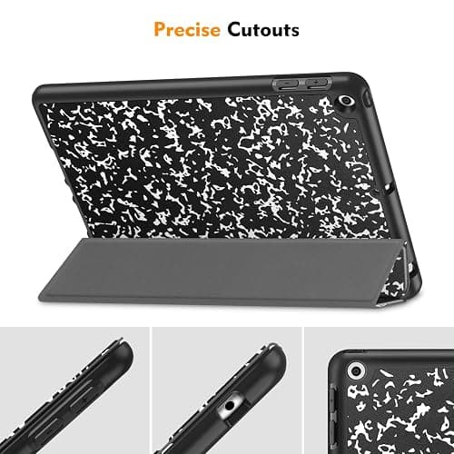 Fintie SlimShell Case for iPad 9th / 8th / 7th Generation (2021/2020/2019 Model) 10.2 Inch - [Built-in Pencil Holder] Soft TPU Protective Stand Back Cover, Auto Wake/Sleep, Composition Book Black thumbnail 7
