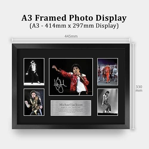 HWC Trading Michael Jackson Musician 16 x 12 inch (A3) Printed Gifts Signed Autograph Picture for Music Memorabilia Fans - 16" x 12" Framed thumbnail 2