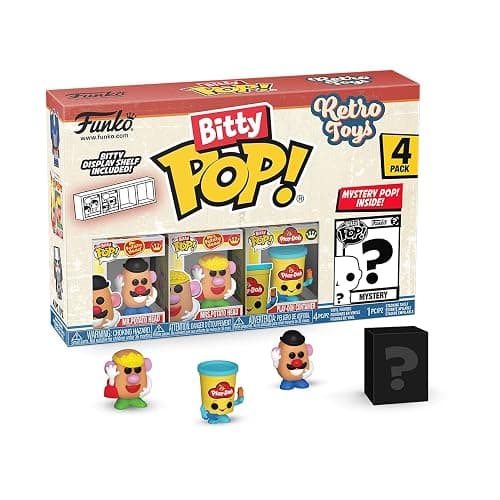 Funko Bitty POP Retro Toys - Mr. Potato Head, 4-Pack​ and A Surprise Mystery Mini Figure - 0.9 Inch (2.2 Cm) Collectable - Stackable Display Shelf Included - Gift Idea - Party Bags Stocking - Image 1