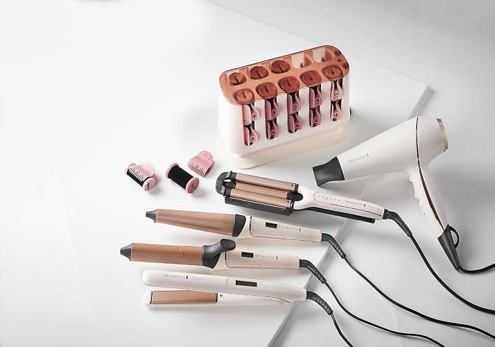 Remington Welleneisen [Testsieger] ProLuxe 4-in-1 Lockenstab: Beach, natürlich Wellen, Wasserwellen, (Dig. Display, Temperatureinstellung bis 210°C) Kreppeisen, Multistyler CI91AW, Weiße Rose thumbnail 10