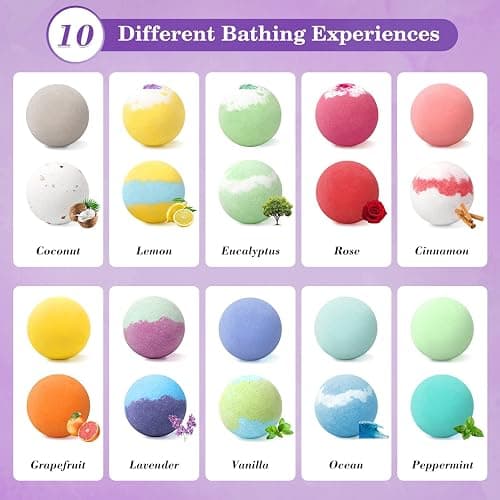 CalmNFiz 20PCS Bath Bombs for Women Presents Set Natural Wonderful Fizz Effect Bath Bomb with Shea Butter & Essential Oils, Bubble Bath Mothers Day Presents for Mom, Wife, Girlfriend thumbnail 2