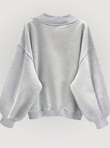Remidoo Oversized Sweatshirt for Women V Neck Sweatshirts Casual Fleece Long Sleeve Pullover Top thumbnail 2