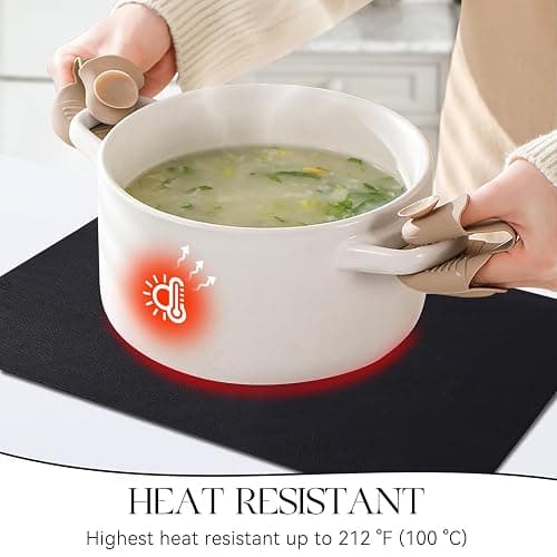 MOSAYT Vinyl Placemats Set of 4-12 X 17 Inch - Faux Leather 100% Waterproof Oil-Proof Wipeable PU Place Mats, Heat Resistant Reversible Table Mats for Kitchen, Dining, Outdoor (Black) thumbnail 4
