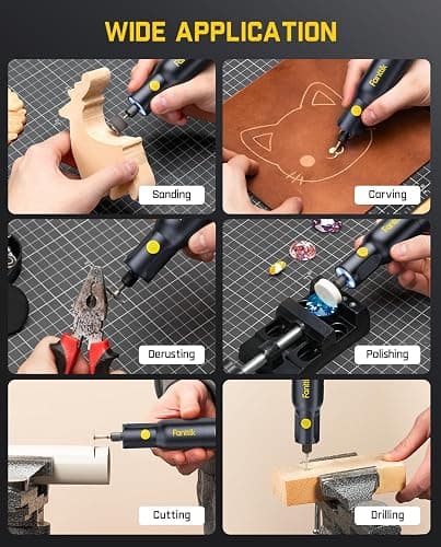 Fanttik F2 PRO Cordless Rotary Tool Kit Strong Magnetic Motor, Revostor Hub, 5 Variable Speed, 25000 RPM, 55 Accessories, for 3D Printed Sanding, Polishing, Drilling, Carving, Cutting DIY Crafts thumbnail 8