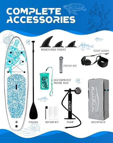 FEATH-R-LITE Inflatable Stand Up Paddle Board with Beginner SUP Accessories | 10’6’’/11' Ultra-Light SUP,Anti-Slip EVA Deck,Versatile Yoga Inflatable Paddle Boards for Adults & Youth of All Skill Levels thumbnail 4