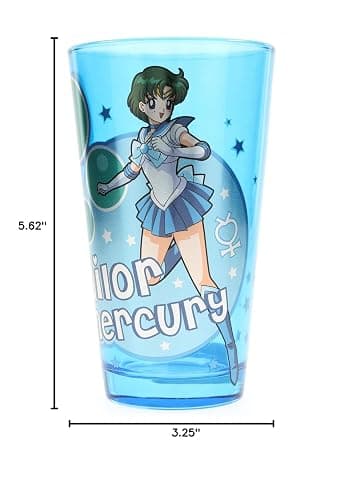 JUST FUNKY Sailor Moon Sailor Mercury 16oz Blue Pint Glass thumbnail 3