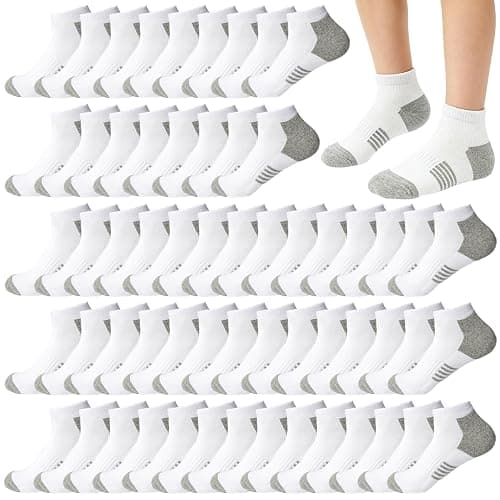 Looknniy 16-30 Pairs Boys Low Cut Ankle Socks Kids Crew Athletic Breathable Cushion Sole Socks for Running Hiking - Image 1