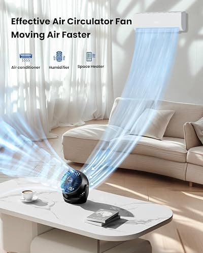 Gaiatop Desk Fan, 5-Inch Portable Electric Table Desktop Air Circulator Fans, Small but Powerful with 3 Speed 360° Adjustable Tilt for Cooling Home Dorm Office Bedroom Bathroom Kitchen, Black thumbnail 2
