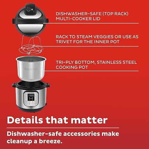 Instant Pot Duo 7-in-1 Mini Electric Pressure Cooker, Slow Rice Cooker, Steamer, Sauté, Yogurt Maker, Warmer & Sterilizer, Includes Free App with over 1900 Recipes, Stainless Steel, 3 Quart - 3 Quarts - 7 IN 1 thumbnail 7