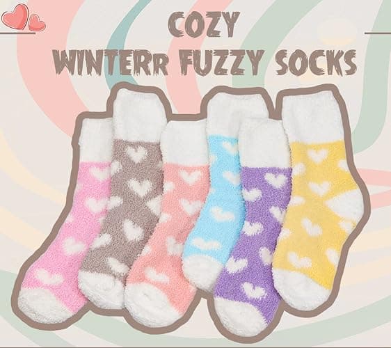 Plush Slipper Socks Women - Colorful Warm Fuzzy thumbnail 6