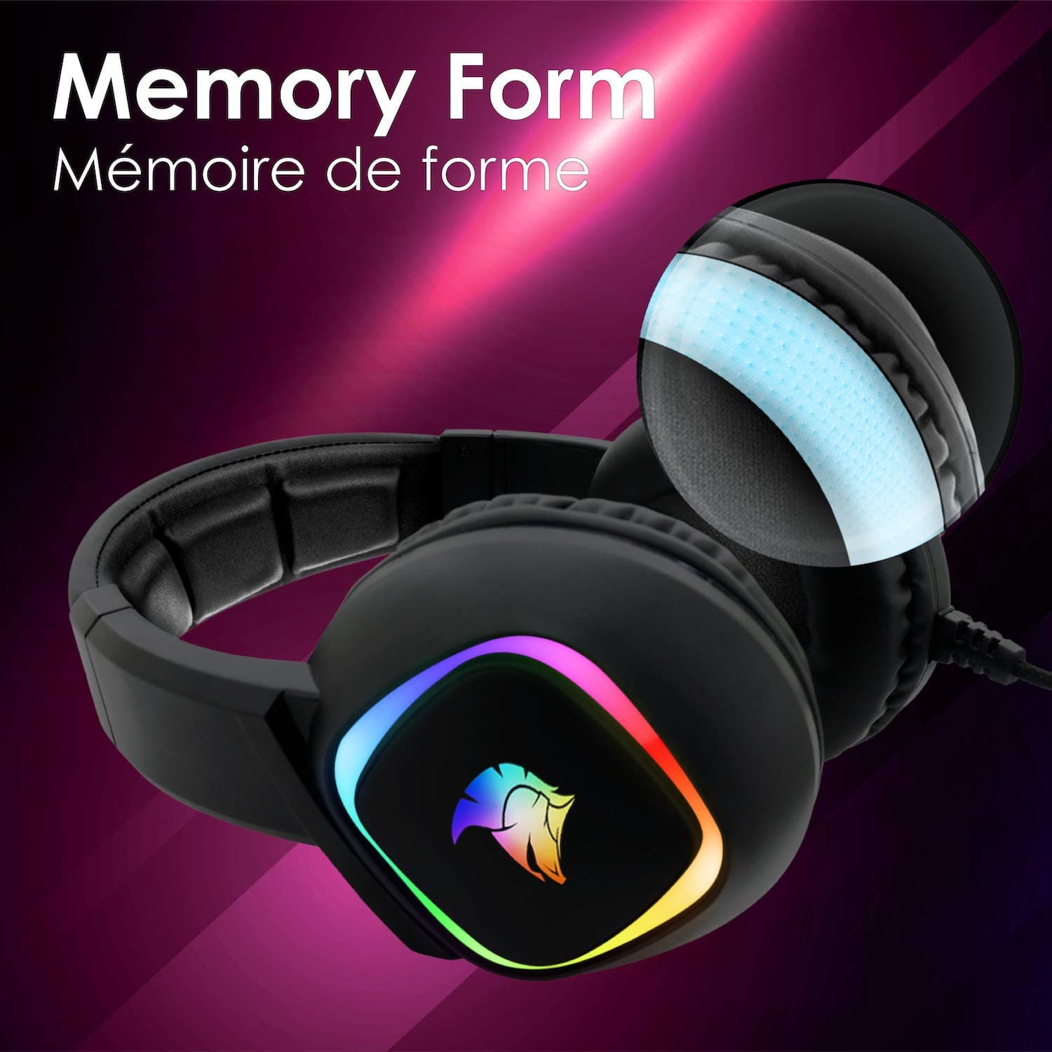 EMPIRE GAMING - Dark Rainbow G-HD10 RGB Gamer Headset - Compatible with PS4, PS5, Xbox Series, Smartphones, Tablets, PC, Mac - Multiplatform - High Definition Stereo Sound - Micro Omnidirectional thumbnail 5