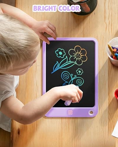 LCD Writing Tablet 10 Inch, Toys for 3 4 5 6 7 8 9 10 Year Old Boys Girls, Colorful Doodle Board Drawing Tablet, Gift for Boys Toddlers Age 3-12 Years, Memo Board, Drawing Pads with Lanyard(Purple) thumbnail 2